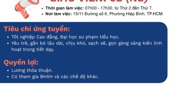 TUYỂN DỤNG – KIDS INNOVATION CENTER (KIC) – TRUNG TÂM GIÁO DỤC KỸ NĂNG SỐNG SÁNG TẠO TRẺ